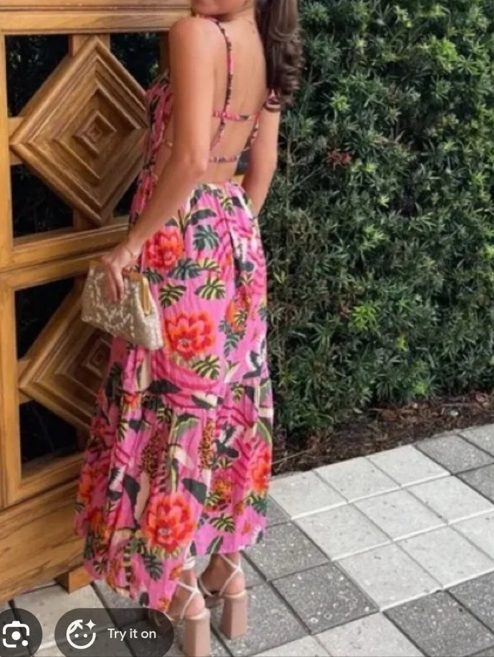 Farm Rio Pink Leopard Forest Mididress
